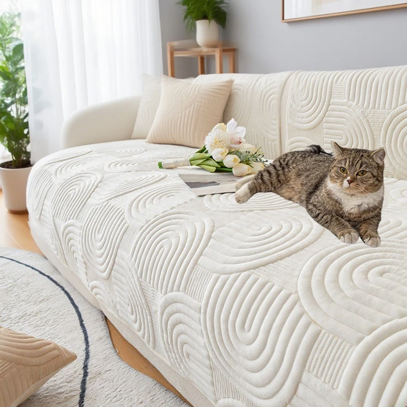 

Simple Style Short Plush Sofa Cover for Living Room Four Seasons Universal Sofa Towel Couch Cushion fundas de sofá chaise longue