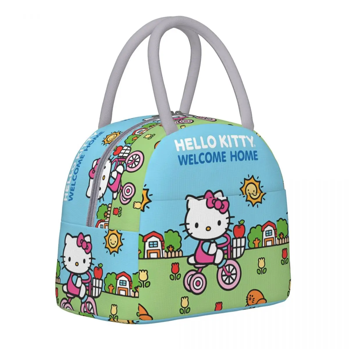 Bolsa de almuerzo con aislamiento térmico de Hello Kitty para viajes, caja Bento de gran capacidad, fiambreras térmicas