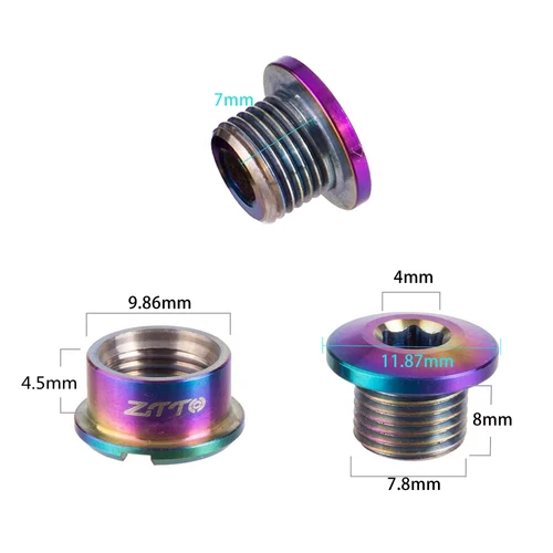Imagen 2 del producto ZTTO 5 uds perno de plato de aleación de titanio M8 * 6mm tornillo de rueda de cadena de bicicleta tornillo de manivela doble simple pernos de bielas