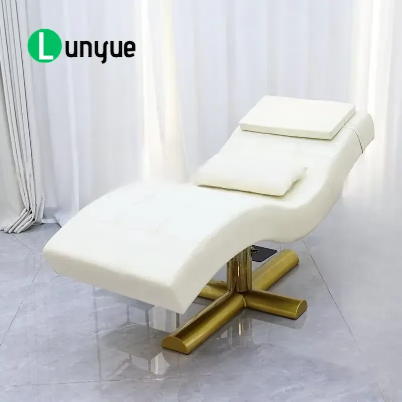 Modern Curved Facial Skin Care Chair Massage Table for Beauty Eyelash Extension Bed Comfortable Professional Furniture