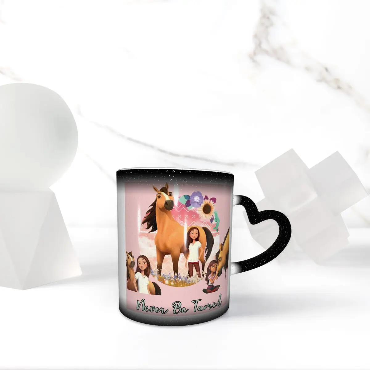 Never Be Tamed Spirit Riding Free Mug Funny Ceramic Coffee Cups Tea Mugs Milk Cup Drinkware Gifts for Woman Man