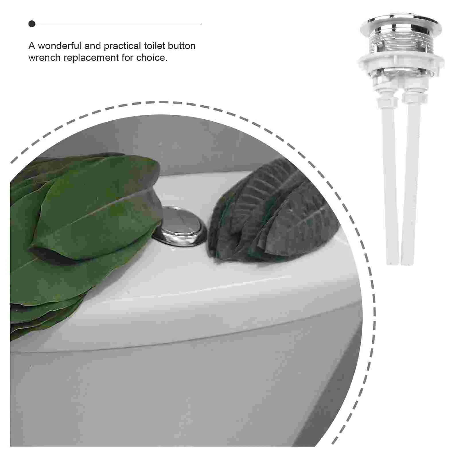 Galvanoplastia Válvula De Tanque De Água, Poupança De Água Rod, Dual Flush, Botão De Cabeça Redonda, Acessórios Do Banheiro, 38mm
