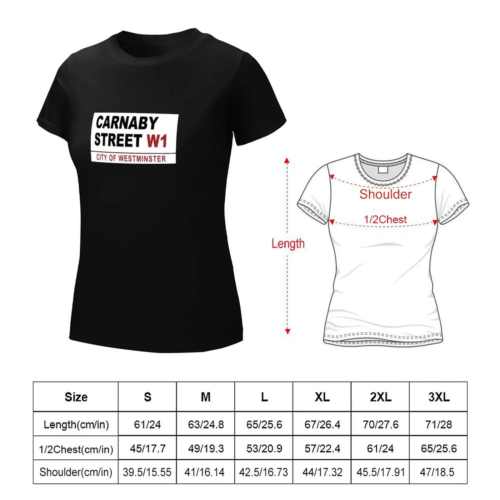 Carnaby Street Sign camiseta para mujer, blusa divertida, camisetas gráficas, ropa de verano, camisas de gato