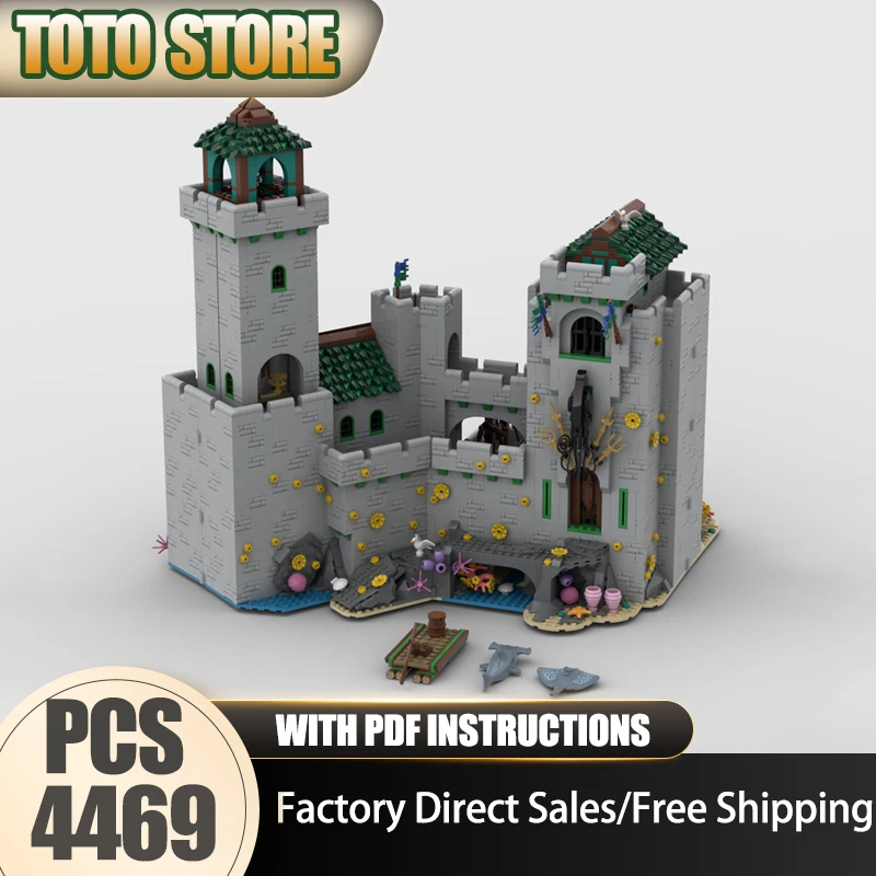 Medieval Castle Model Moc Building Bricks Lighthouse Fortress Model Technology Modular Block Toys DIY Assembly Christmas Gifts