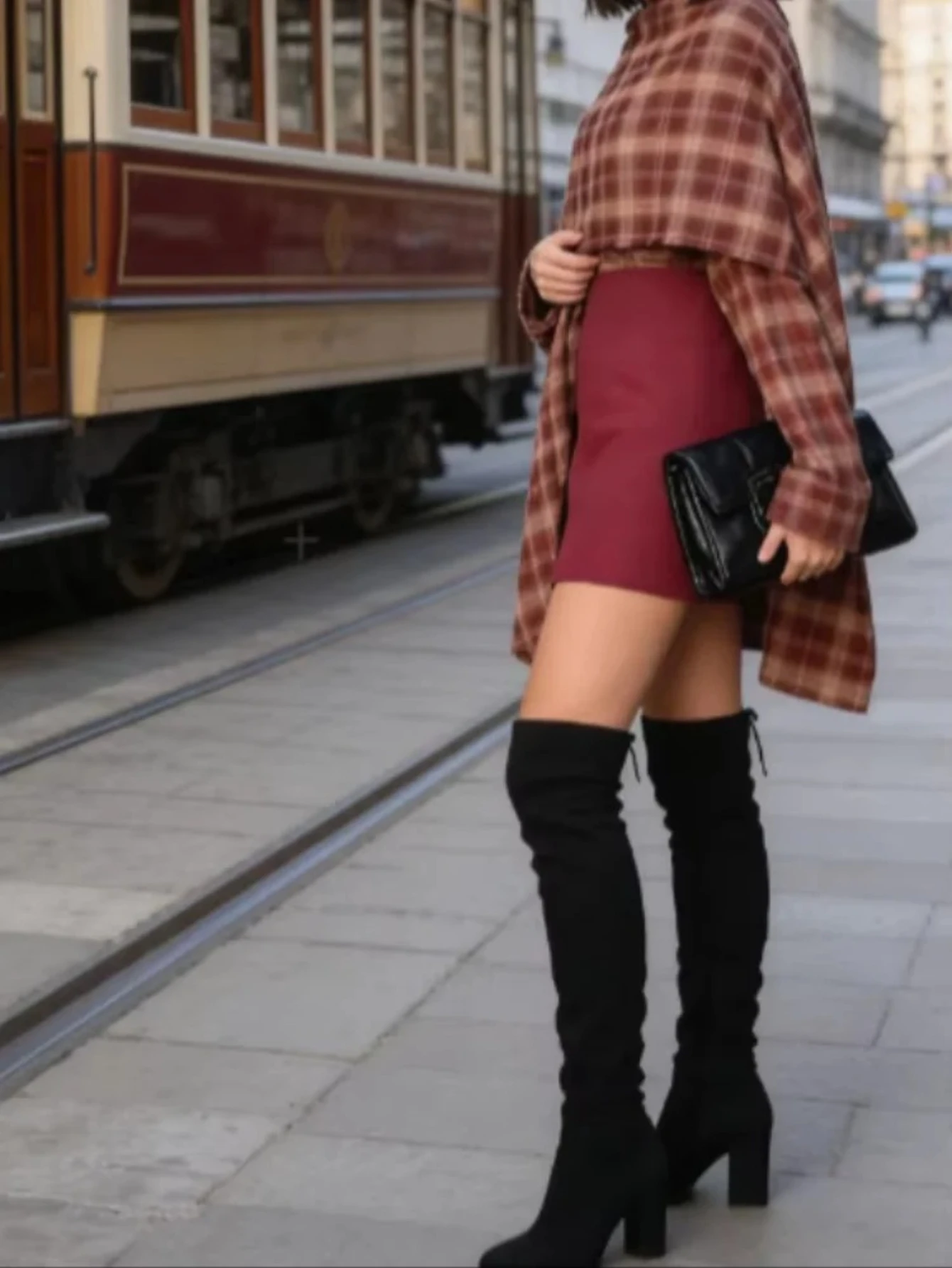 

Scarf collar plaid jacket women's casual long sleeved loose short shawl outerwear 2026 women's daily high street outerwear