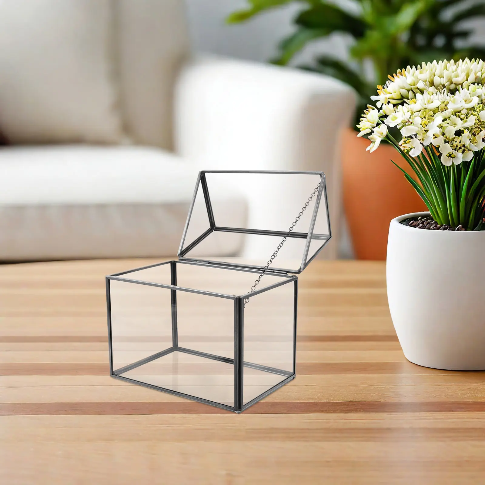 

Geometric Glass Terrarium Centerpiece: Transparent Shape Planter for Indoor Moss Succulent Cacti Garden - DIY Air Plant