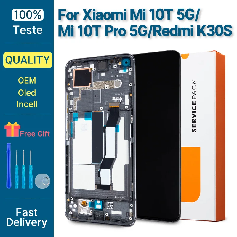 100% Tested LCD For Xiaomi Mi 10T Pro Pantalla Touch Screen Digitizer Assembly Replacement Parts For Xiaomi Mi 10T Display Panel