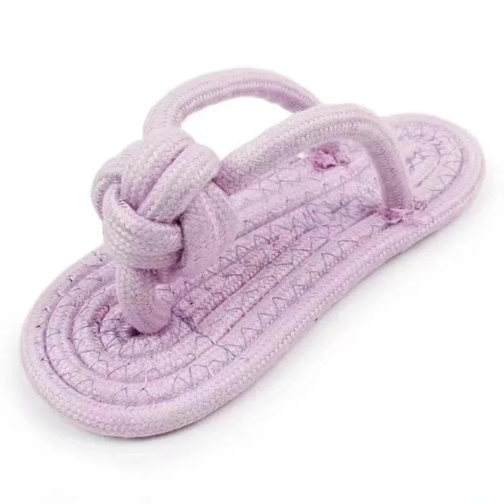 Baumwollseil-Slipper-Knotenspielzeug für kleine Hunde, interaktives Kauspielzeug, Zahnreinigung, Zahnsteinkontrolle, ungiftiges Hundespielzeug – Detail 12