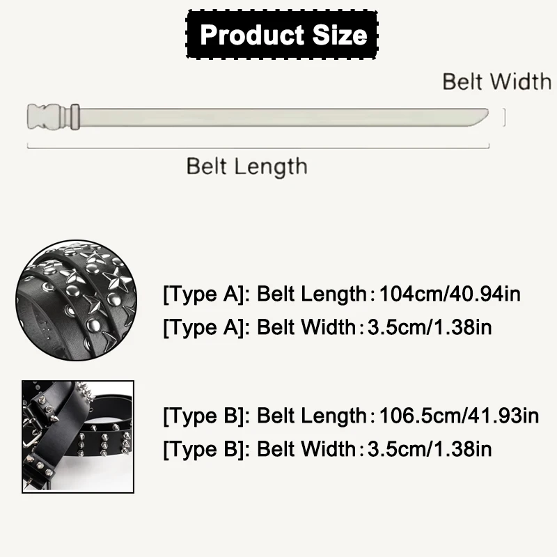 الرجعية برشام جوفاء رصاصة الديكور حزام أزياء جلدية رصع القوطي روك البرية قابل للتعديل المرأة فاسق الحزام الأسود