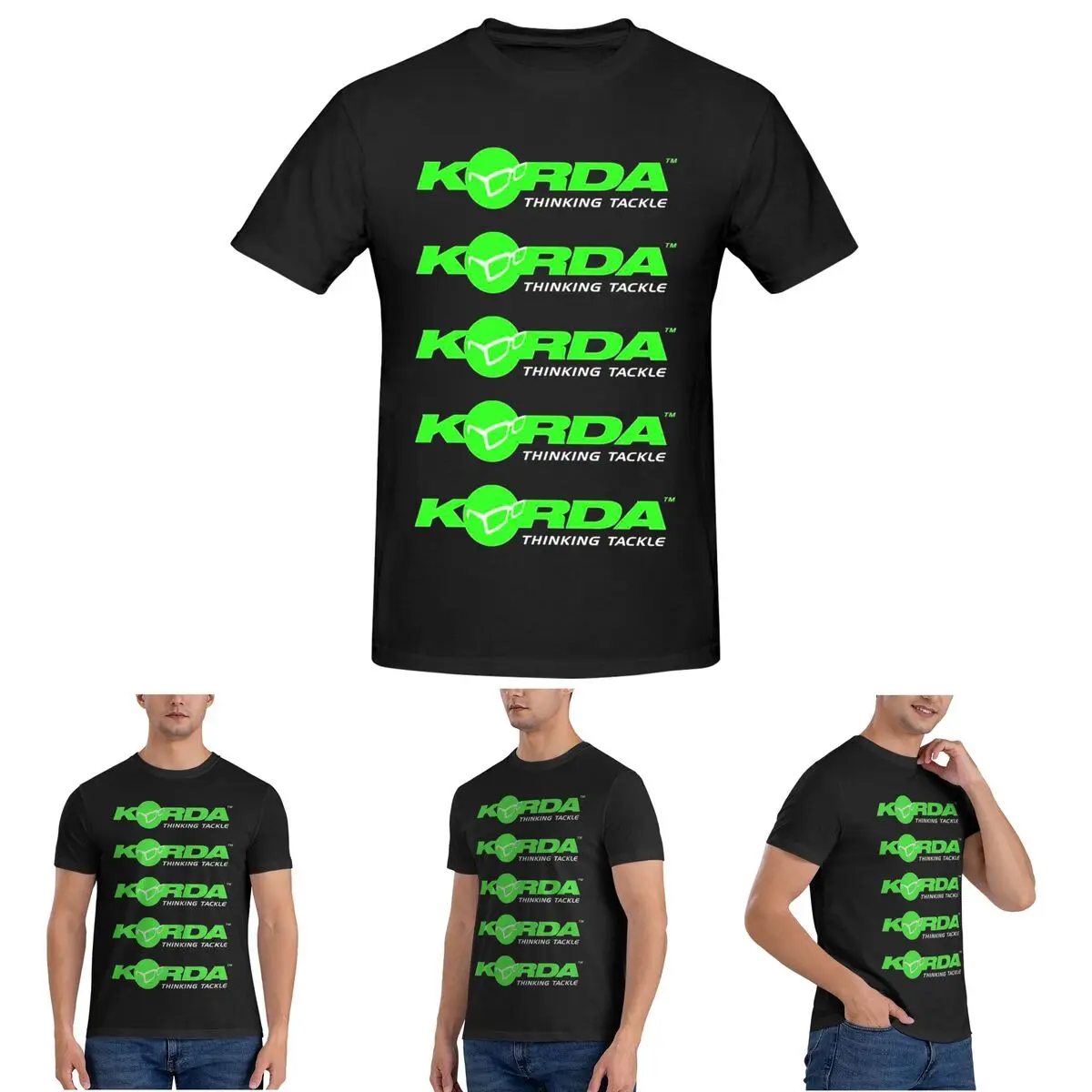 

Мужская футболка с логотипом Korda Fishing, хлопковые футболки больших размеров, мужская летняя одежда с короткими рукавами и круглым вырезом, топы S-6XL