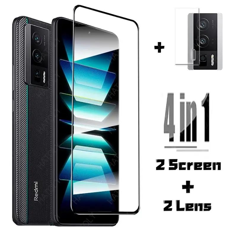 

4IN1 Glass For Xiaomi Redmi K60 Pro Screen Protector Redmi K60 K50 K40 Gaming Pro Tempered Glass Redmi K60 Pro Camera Len Film