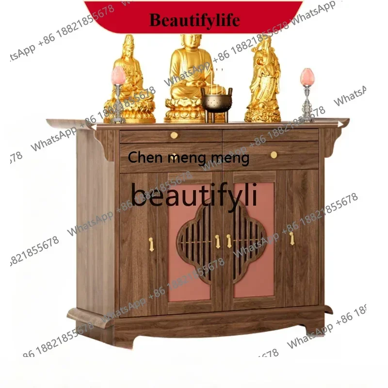 z183  Buddhist niche vertical household God of Wealth offering Buddha statue offering platform Guanyin offering table