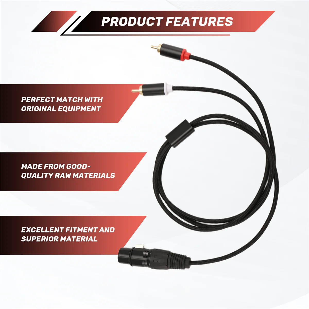 M20K 3 Pin XLR Female to Dual RCA Male Y Splitter Cable,Mixer Amplifier Audio Cable,Stereo Audio Interconnect Cable, 1 Meter