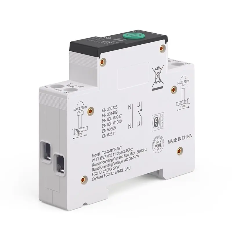 A84E-MCB Smart Circuit Breaker Wifi/Zigbee 1-63A Over Current Under Voltage Protection Power Meter Remote Control Switch