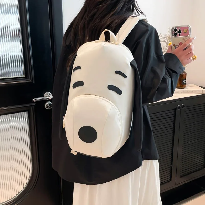 ladies cartoon dog printed backpack niche style casual schoolbag laptop bag student outdoor shopping rucksack