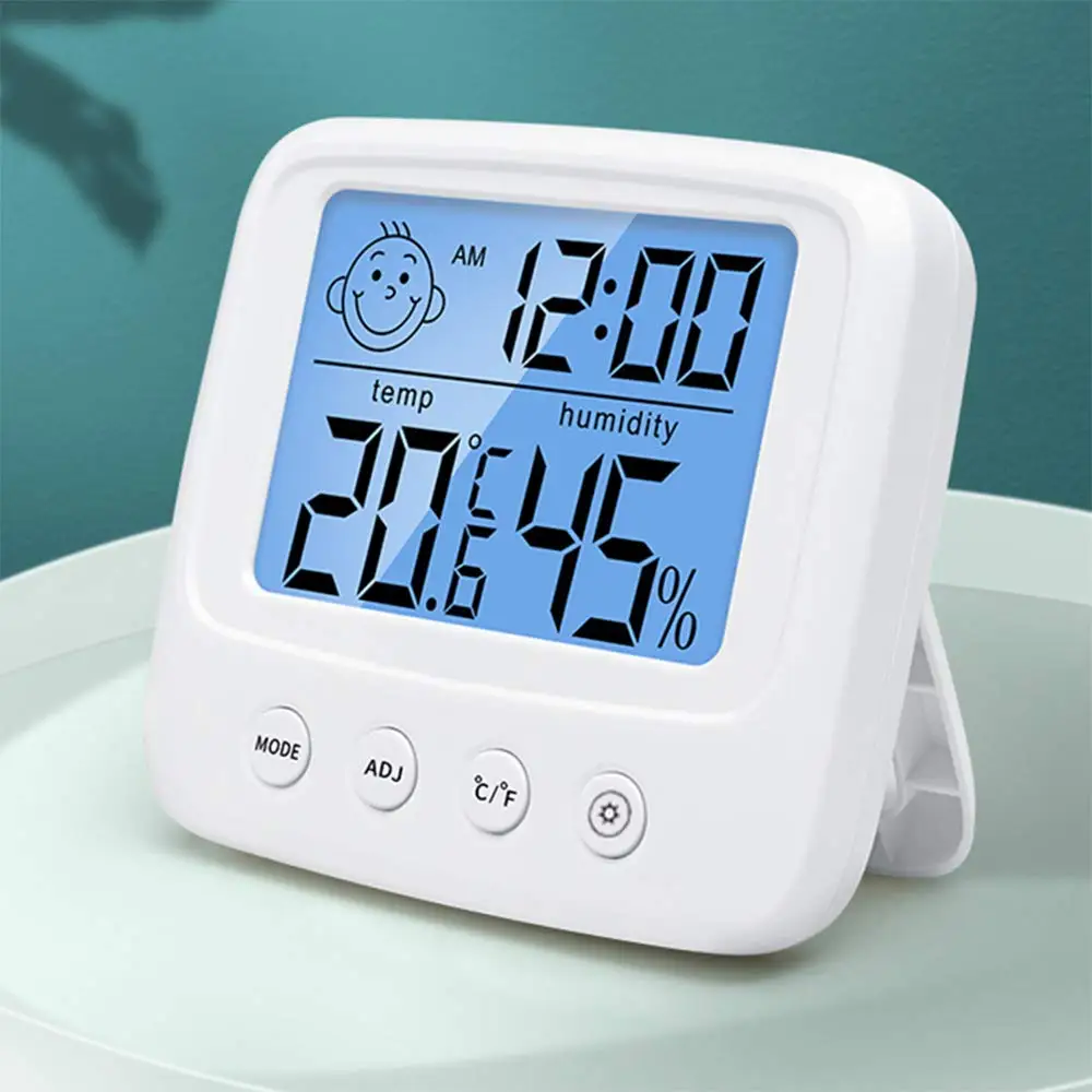 Indoor Thermometers Digital Hygrometer Room Thermometer and Humidity Gauge with Clock Humidity Temperature Function Electronic