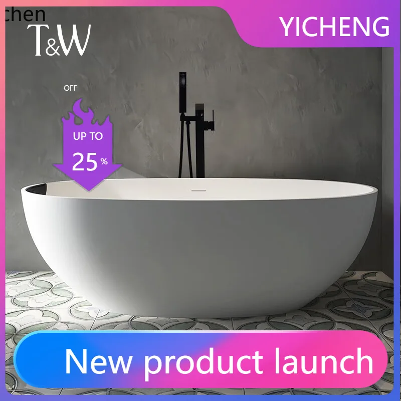 

LYY Artificial Stone Bathtub Freestanding Hotel Oval Tub