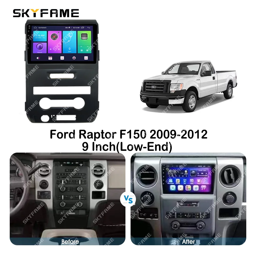 SKYFAME إطار السيارة فآسيا محول Canbus صندوق فك أندرويد راديو داش تركيب لوحة عدة لفورد F150 رابتو P415 #6