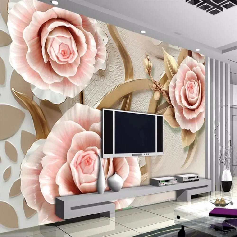 Custom papel de parede Photo Wallpaper for wall Mural Landscape Marble peony Wall Paper Living Room home decor home decorations