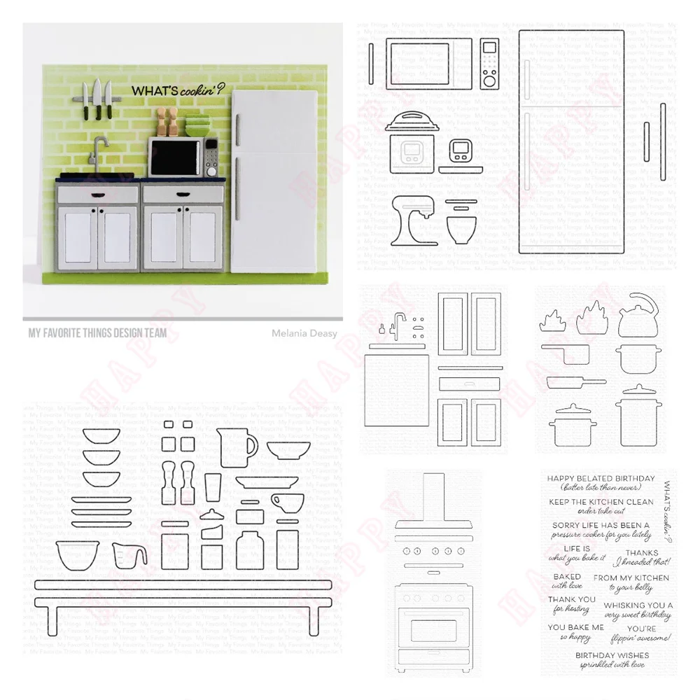 

Plugged In Die namics Metal Cutting Dies And Clear Stamps For DIY Photo Album Handmade Paper Card Decoration Craft What's Cookin