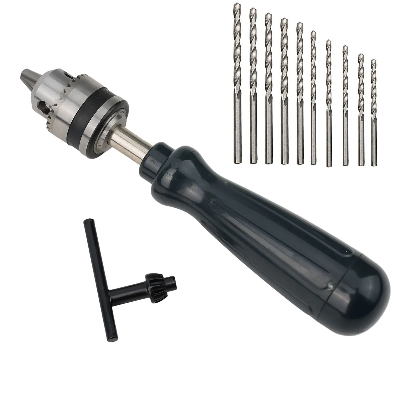 DIY Craft Tool Black Hand Drill Range 0.6-6mm 10pcs Drill Bits Included Suitable For CNC For Electronic Assembly