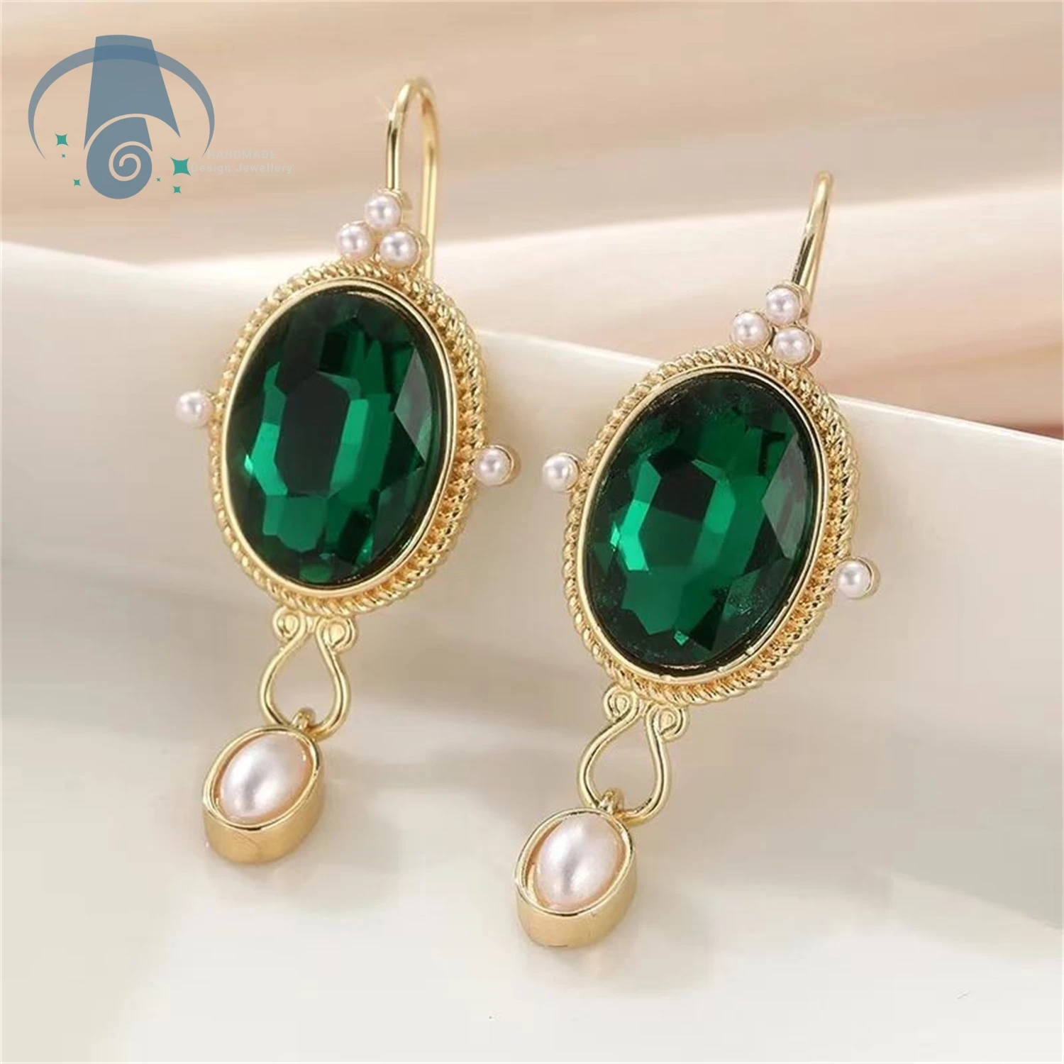 

Vintage Sand Gold Alloy Turquoise Pearl Earrings Bohemian Dangle Drop Earrings for Women Unique Handmade Jewelry Chic Smart Gift