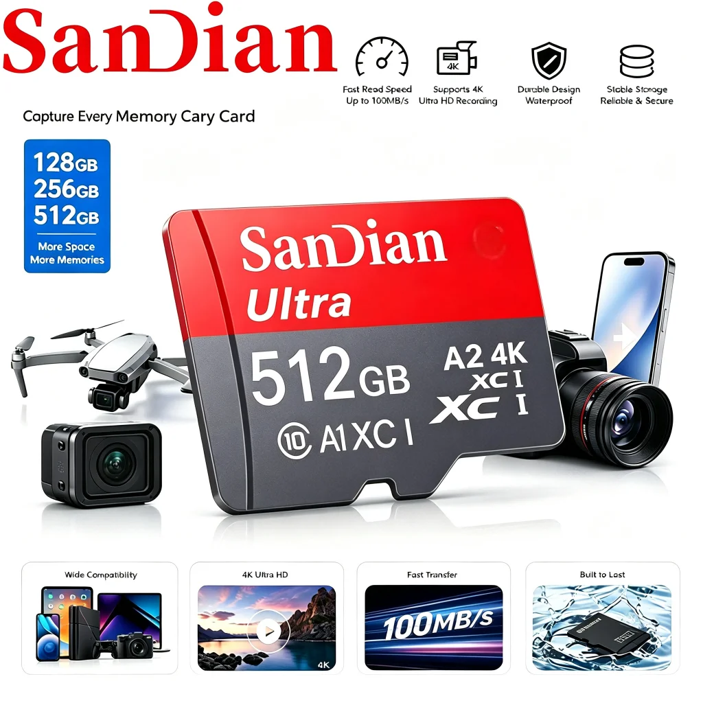 Elite Memory Card 64GB 32GB 256GB Micro TF SD Card SD Cards TF Cards for Speaker/Mobile/MP4 Player/Sport Camera/Drone Camera