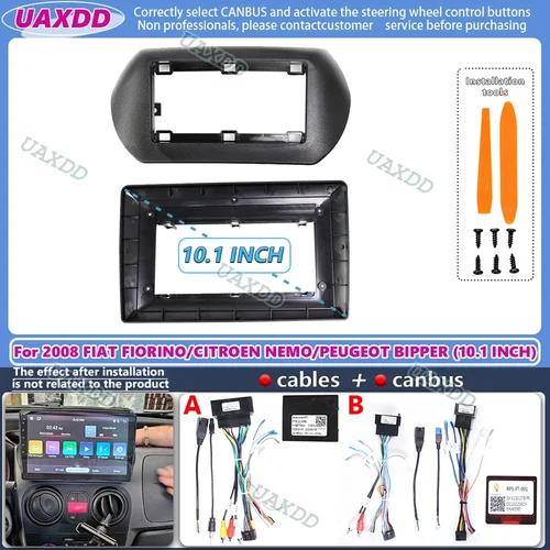 Imagen 2 del producto 2 Din para 2008-2024 FIAT FIORINO CITROEN NEMO PEUGEOT BIPPER 10 pulgadas radio de coche Marco Android Kit panel centro fáscia cable vídeo