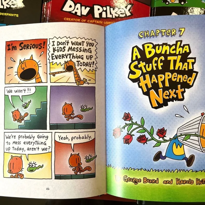 5 Books/set Original Popular Cat Kid Comic Club Books The Adventures of Dav Pilkey Cat Kid Comic ClubEnglish Novel Books