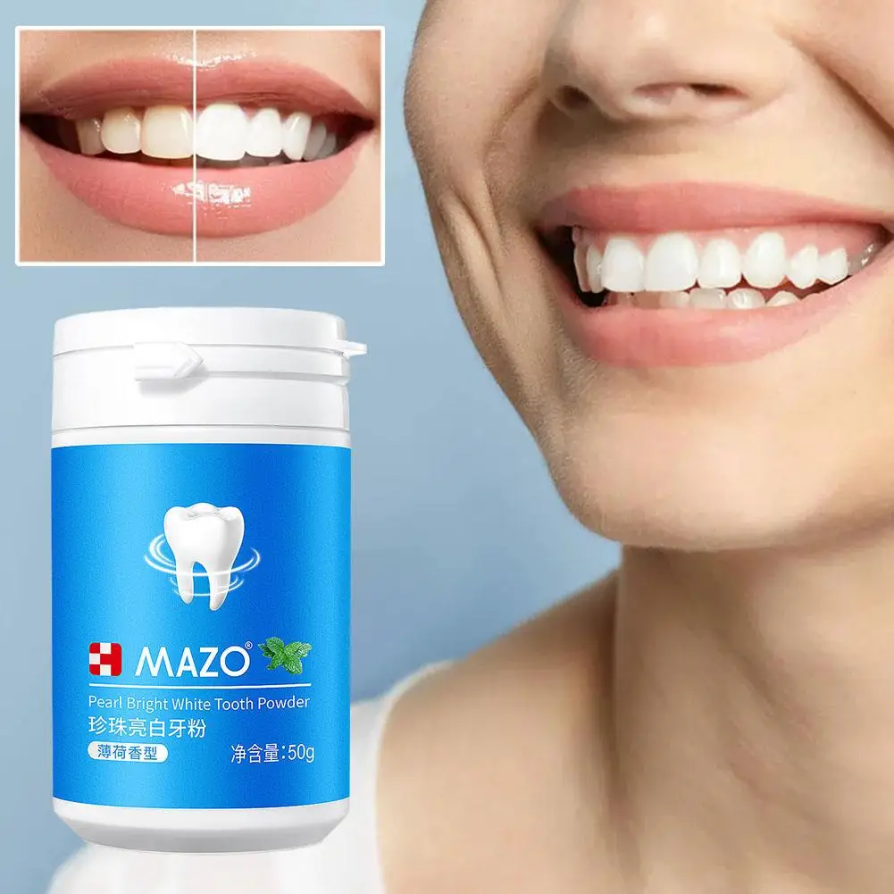 Pearl Bright Teeth Whitening Powder denti Brightening igiene cura macchia pulizia essenza dei denti orali rimuovere la placca del prodotto O9W2