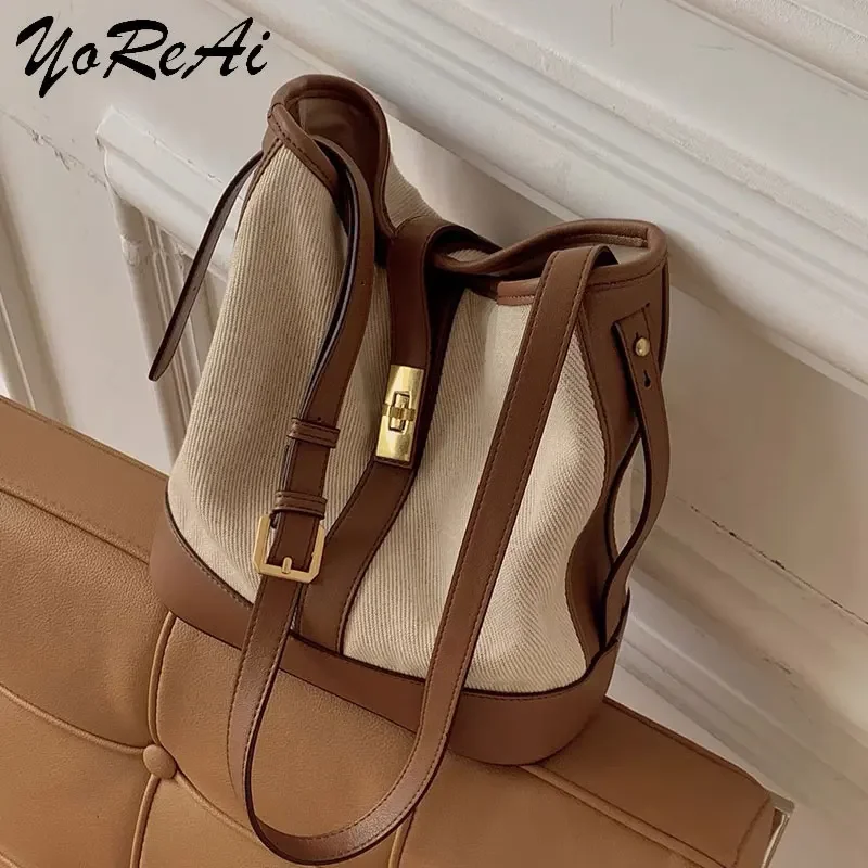 YoReAi Women Canvas Messenger Bags Female Crossbody Retro Shoulder Bag Fashion Casual Designer Female Handbag Son-mother Tote