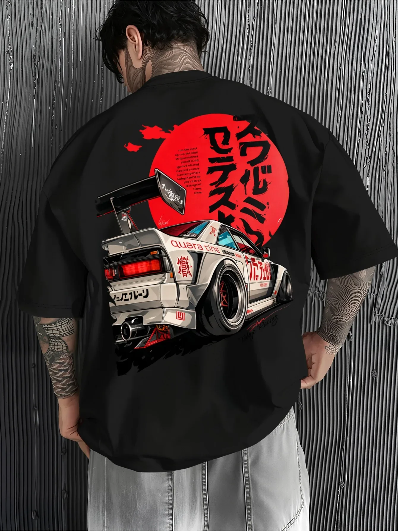 2026 JDM Style Racing Car Graphic T Shirt Unisex Men Women Vintage Retro Japanese Drift Car Back Print Streetwear Cotton Short