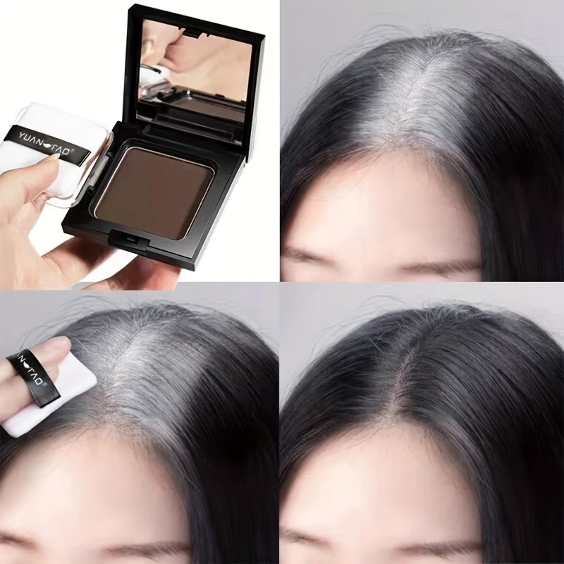 

Hairline Shadow Powder Temporary Hair Color Powder-Natural Lasting,Non-Toxic Unisex Hairline Enhancer for Cover White Gray Hair