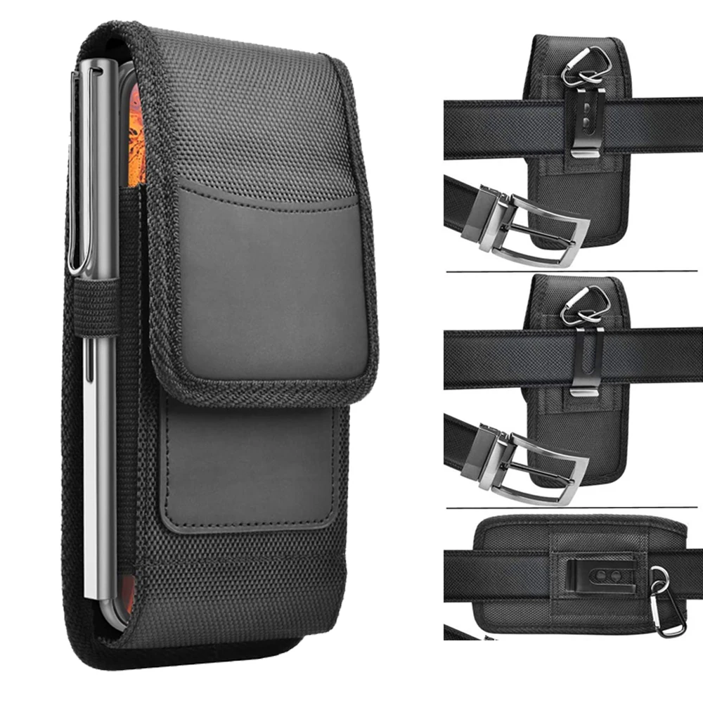 

Men Phone Pouch Universal Belt Waist Pack Bag for iphone 13 12 11 Samsung s22 ultra S21 S20 S10 Cell Phone Hook Loop Holster