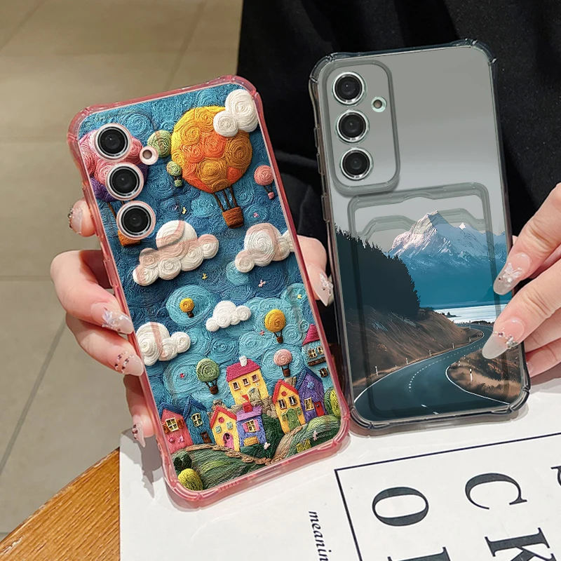 Mountain Landscape Pattern Phone Case For Samsung Galaxy S25 FE S26 S24 S23 Ultra S22 Plus S25 Edge Clear Card Bag Wallet Cover view 4