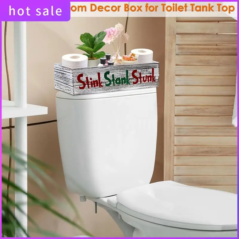 

2 Pieces Wooden Stink Stank Stunk Bathroom Decor, Stink Stank Stunk Decor, Stink Stank Stunk Bathroom Decor Toilet Paper Box