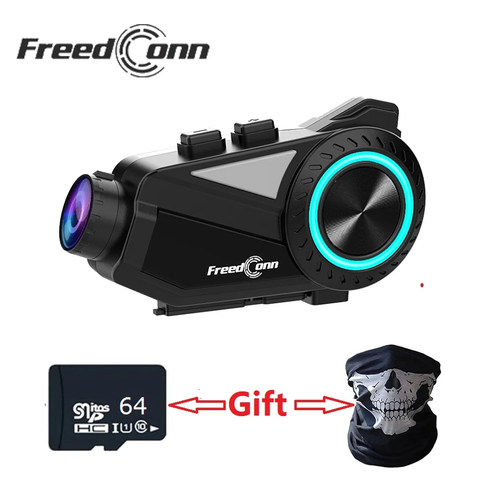 Freedconn R3 Bluetooth Motorhelm Intercom Headset Wifi App 1440P Motorfiets Dashcam Motor Auto Dvr Hoofdtelefoon