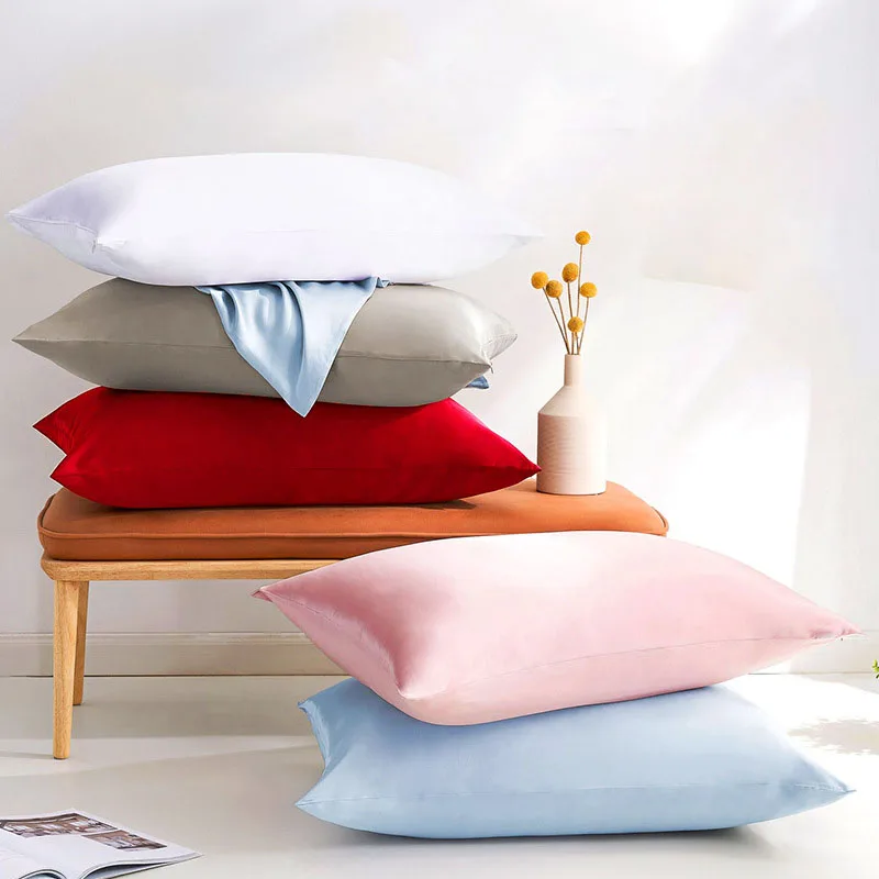 2PCS Solid Color 19mm Double-Sided Silk Pillowcase Envelope Style 100% Heavy-Duty Mulberry Silk Beauty Pillowcase