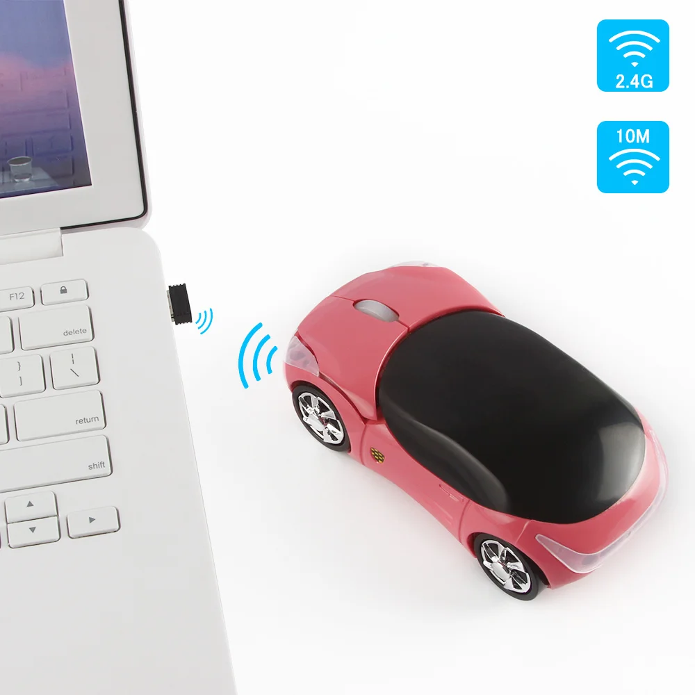 Wireless Mouse 3D Cute Cartoon Multicolor Mouse Car Shape 1200DPI Optical USB Mause Portable Office Computer Mice For Laptop PC