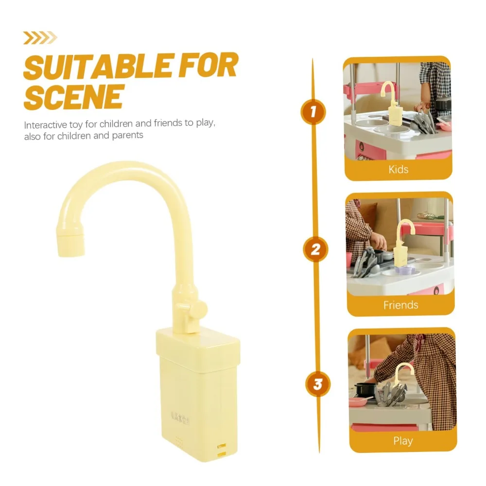 Brinquedo de substituição de torneira de cozinha rotativa com simulação de água corrente torneira de pia de cozinha brinquedo de torneira de plástico