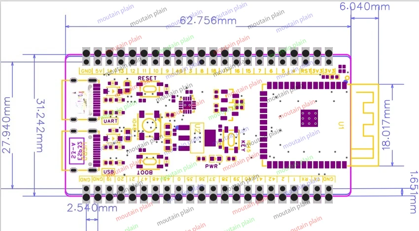 

Основная плата ESP32-S3 N8/N8R8/N16R2