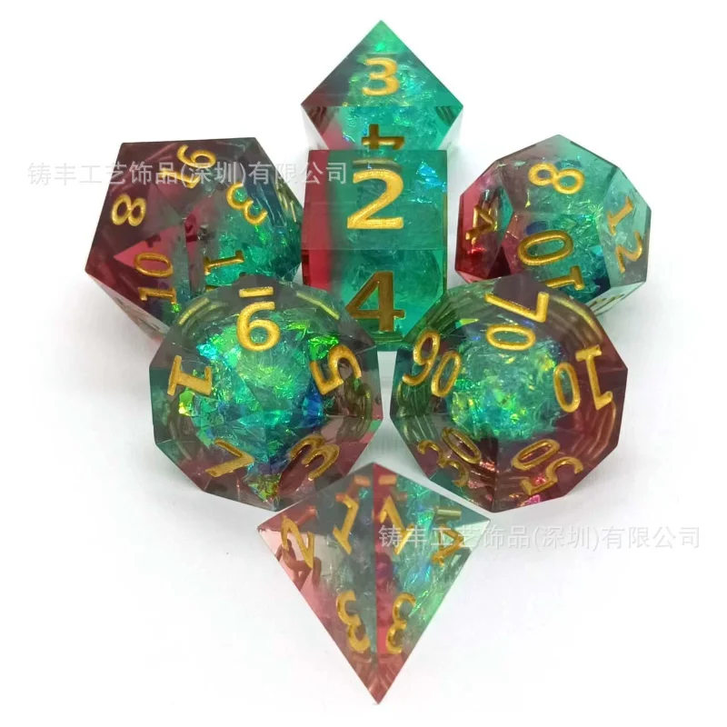 7Pcs/set 2022 New High-end Board Game Solid Transparent Resin Dice Set