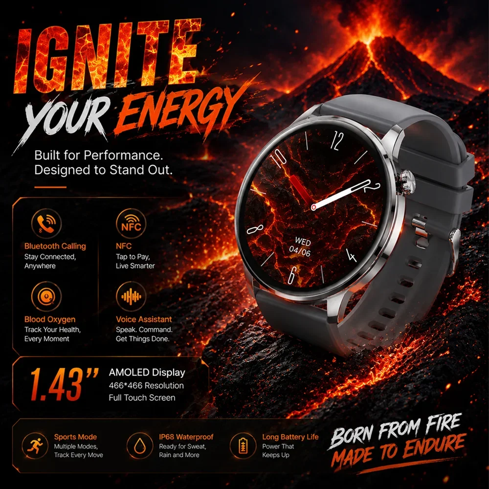

Bluetooth Call Voice Assistant Smart Watch 2026 New HD Screen IP68 Waterproof Sleep Tracking Health Monitoring Smart Watch