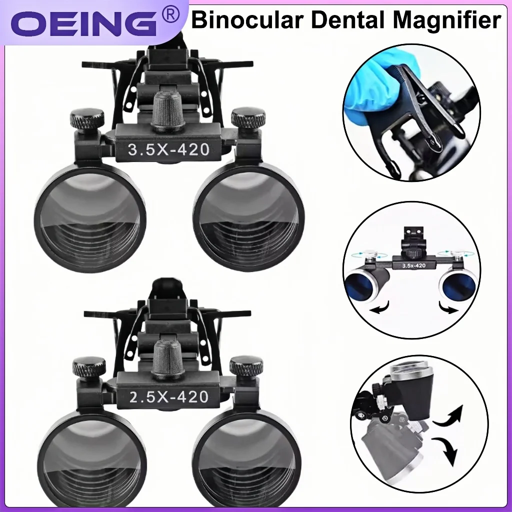 

2,5X 3,5X стоматологические увеличительные очки с металлическим зажимом, бинокль, стоматологические лупы, стоматологические очки, хирургическая лупа, лупа