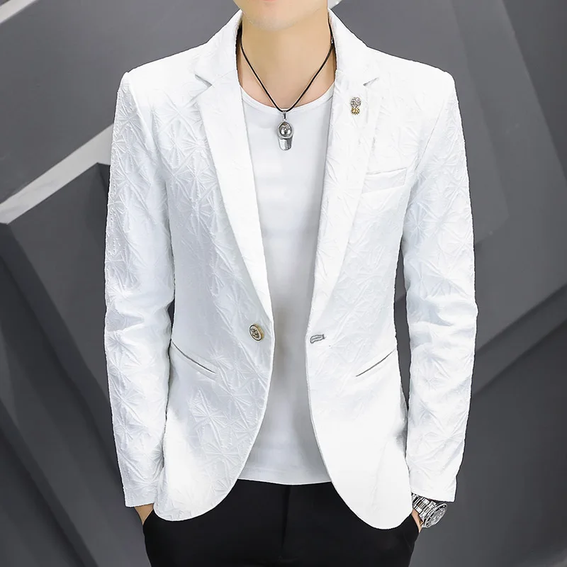 

Casual Mens Suit Set Faionable Korean Sle Trendy Sophistied Small Western Clothes Sli Streetwear High-End Outerwear