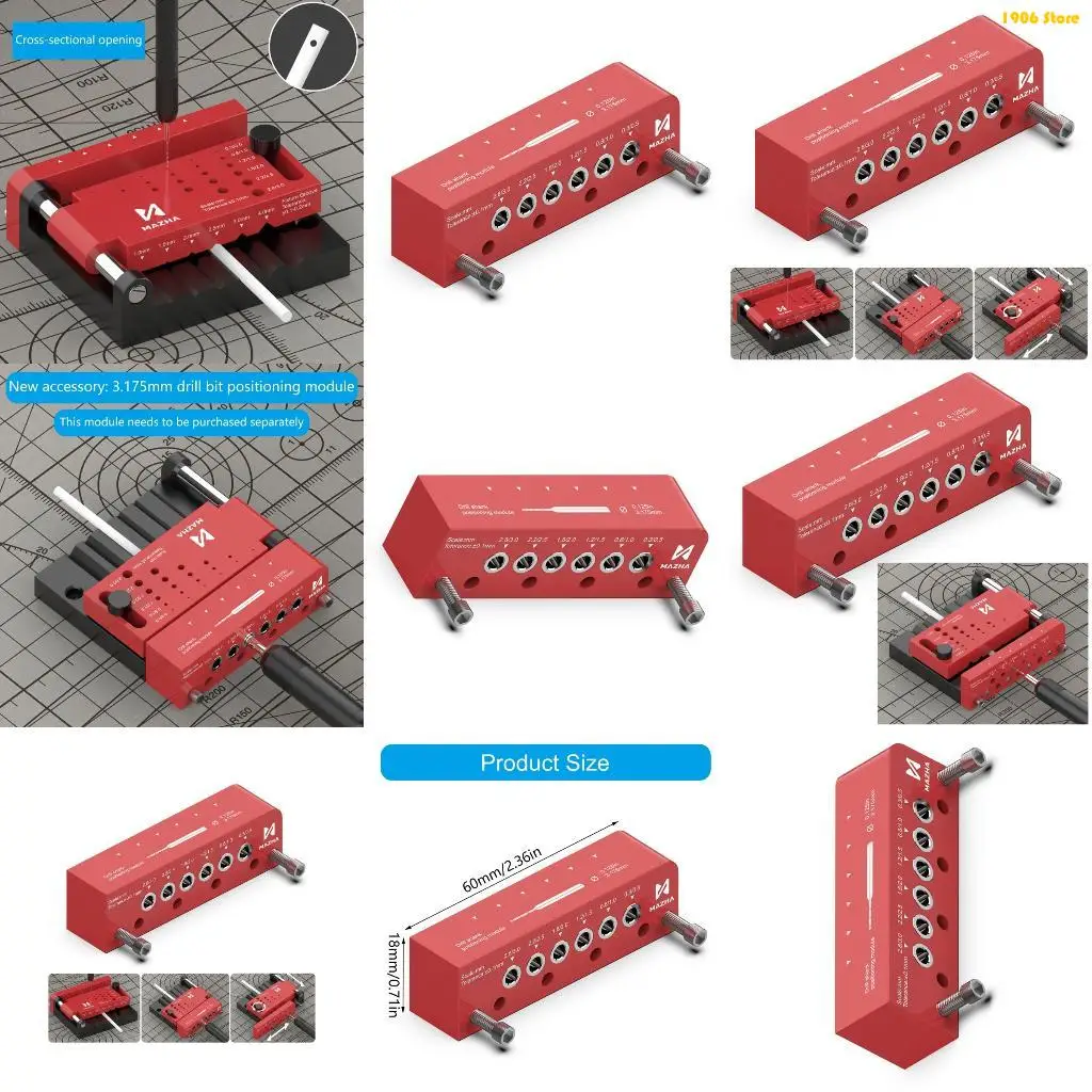 

U1JB Multipurpose Drilling Alignment Tool Drill Guide Block Locator for Woodworking Drill Positioning Tool Adjustable