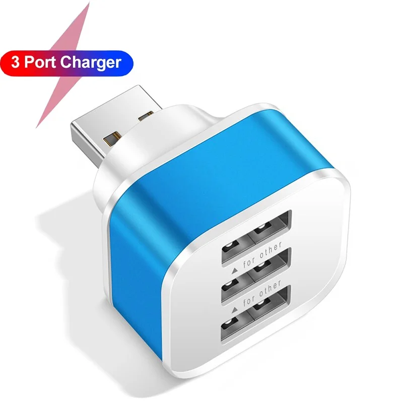 Car USB Charging Extender 3-Port Splitter For Phone Tablet Laptop Car Electronics 3 In 1 Multiple USB Interface Extender USB Hub