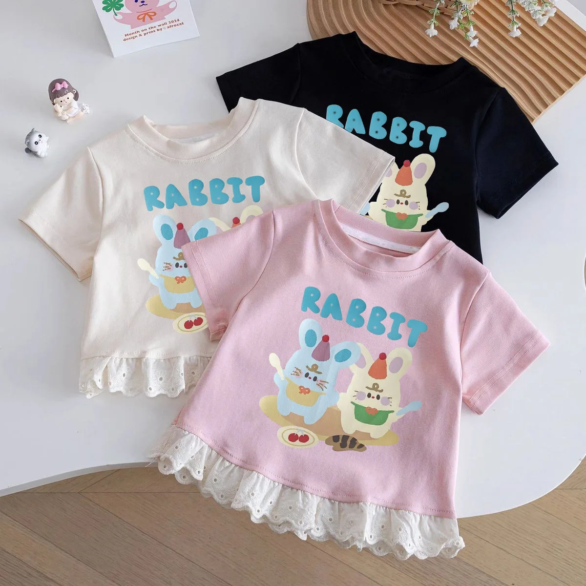 

2026 Summer Kids Girl Shorts Sleeve T-shirts Printed Little Girl Top Baby Girl T Shirts Children Toddler Girl Clothes