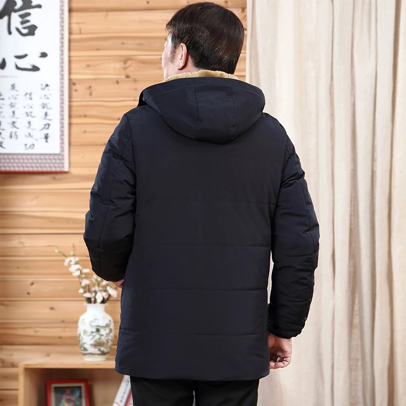 Neue Winter Männer Medium Und Lange Mittleren Alters Und Ältere People'S Verdickt Und Plüsch Warme Baumwolle Gefütterte Jacke Koreanische schlank Mantel