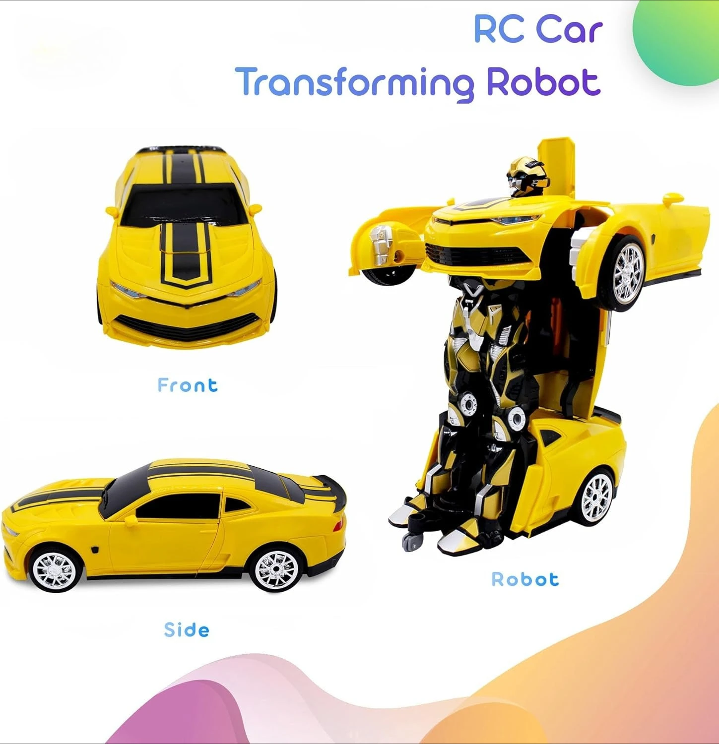 Bambini che trasformano robot RC auto giocattoli per ragazzi 8-13 telecomando regalo giallo